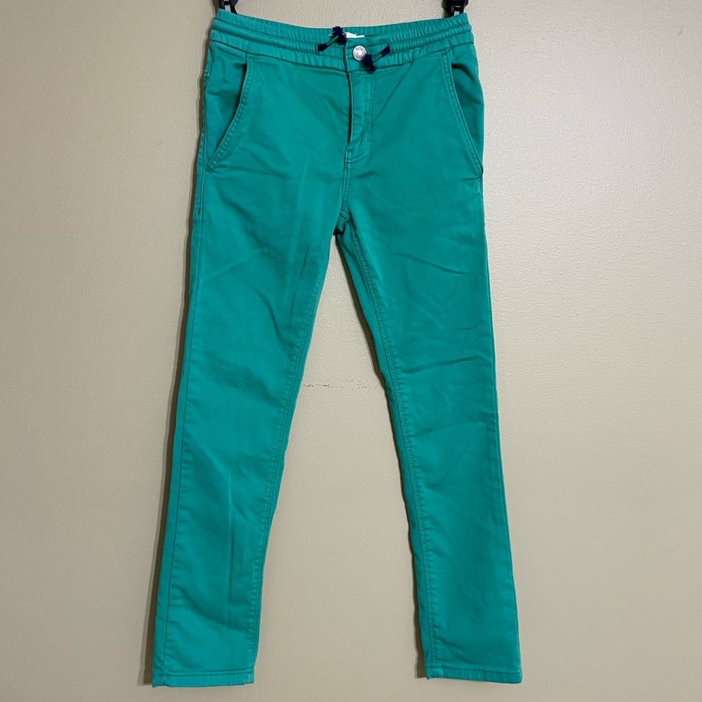Mini Boden teal jeans button drawstring pull‎ on size 9Y